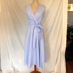 Tommy Hilfiger Seersucker Striped Midi Dress